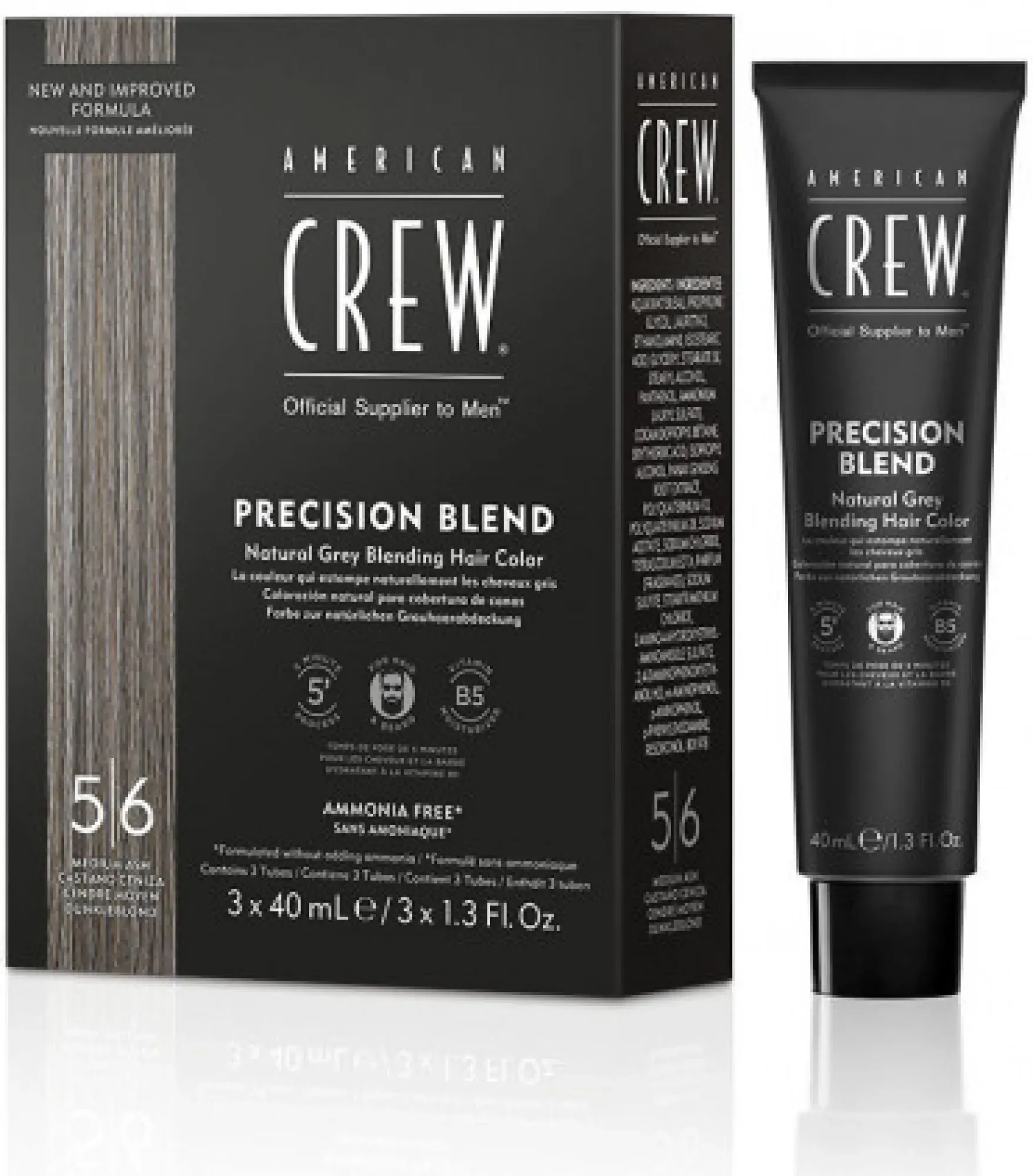 American Crew Haar- und Bartfarbe Precision Blend Hair Color 5-6, 3x40 ml