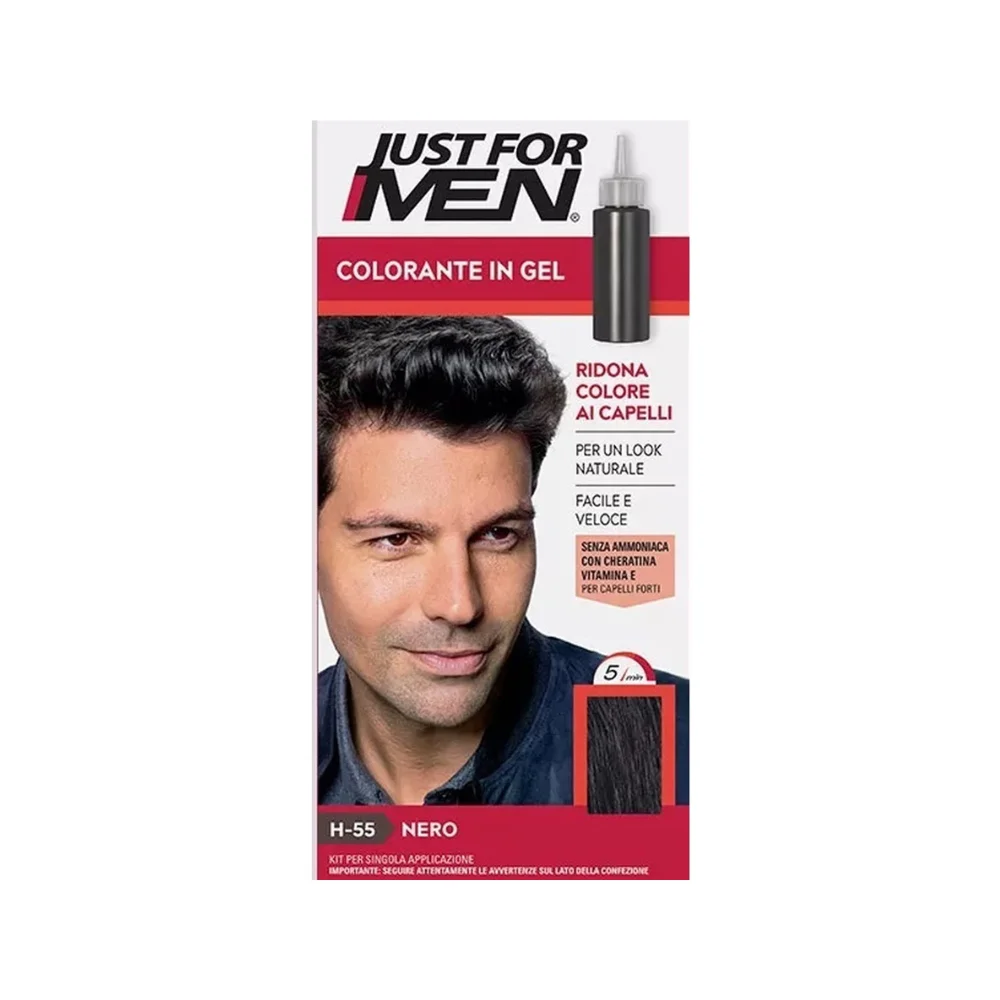 Just For Men H-55 Haarfarbe für Männer schwarz – Abdeckung grauer Haare