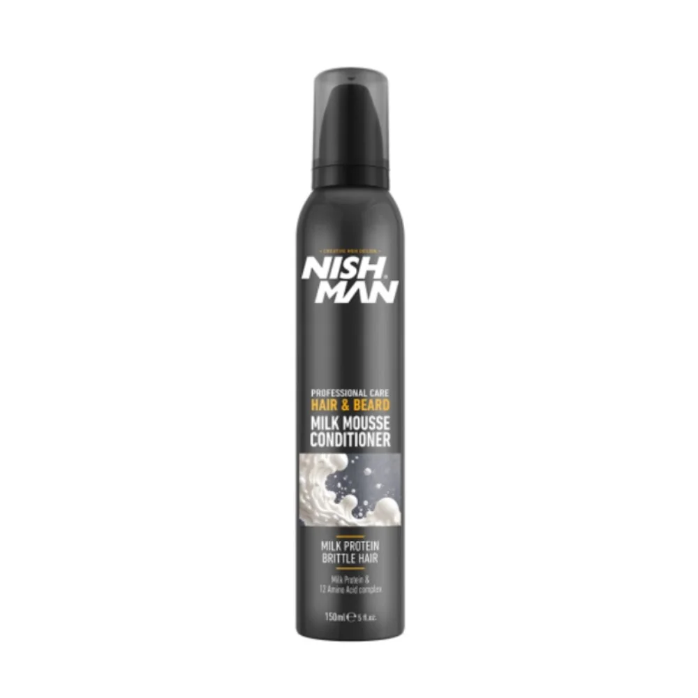 Nishman Milchschaum-Conditioner für Bart und Haar Milk Mousse, 200 ml