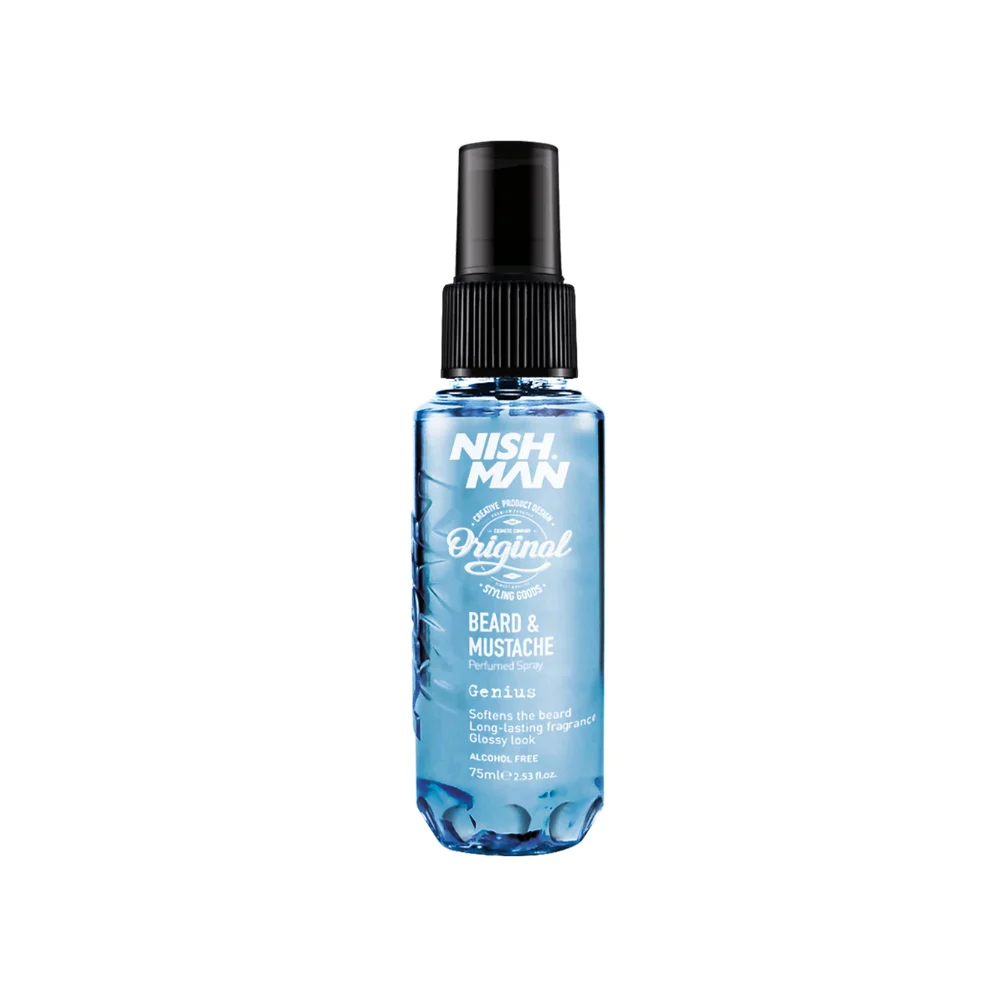 Nishman Bart- und Schnurrbartparfüm Beard & Mustache Parfum Genius ohne Alkohol 75ml