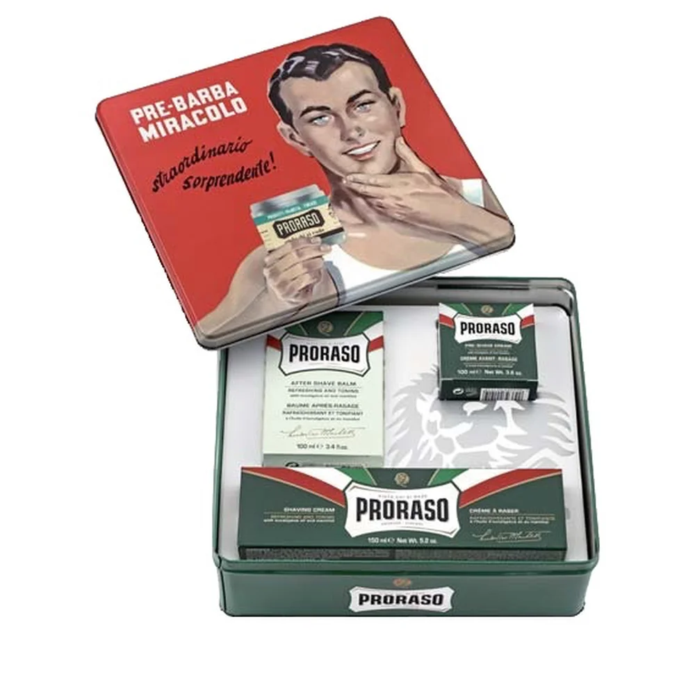 Proraso Rasier-Geschenkset Gino (Pre-Shave Creme, Rasiercreme, After-Shave Balsam)