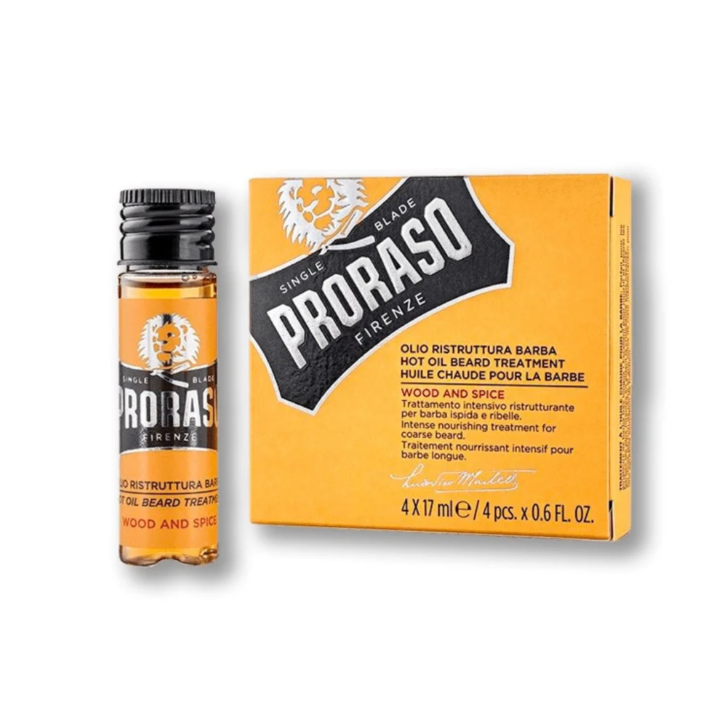 Proraso heißes Bartöl Hot Oil Beard Treatment 4×17ml